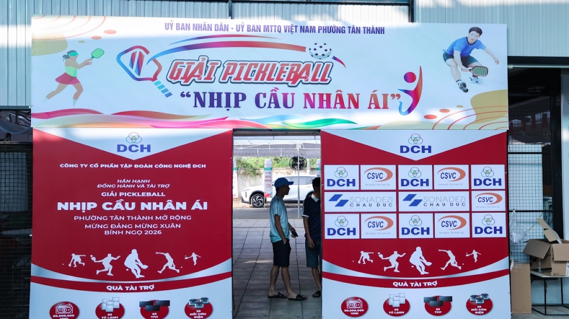 DCH ĐỒNG HÀNH TÀI TRỢ GIẢI PICKLEBALL “NHỊP CẦU NHÂN ÁI” – LAN TỎA GIÁ TRỊ NHÂN VĂN TẠI PHƯỜNG TÂN THÀNH